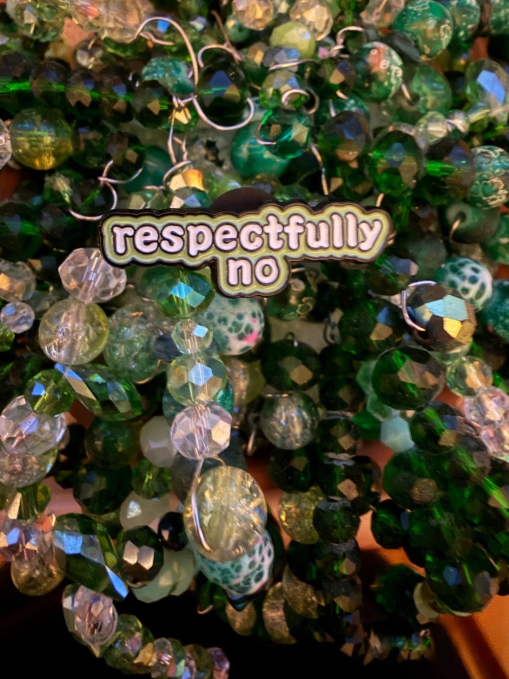 Respectfully No Enamel Pin - Green